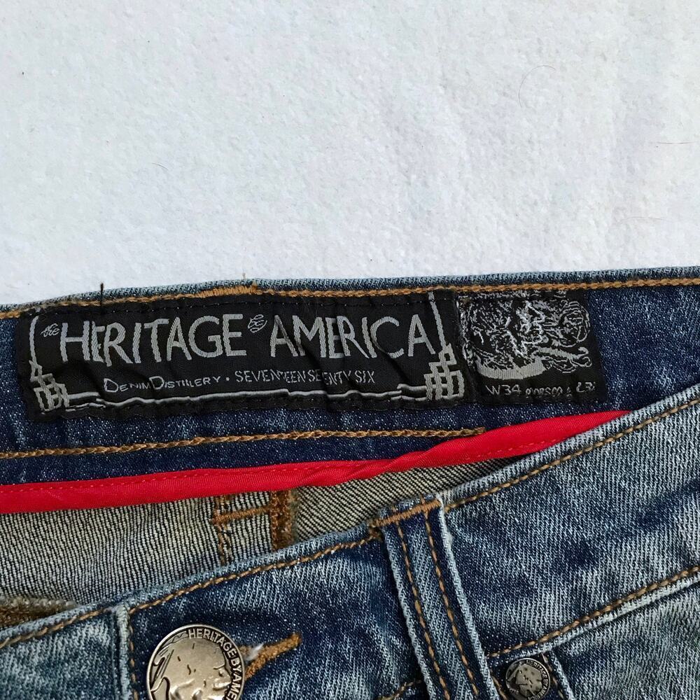 Heritage by America NWOT Distressed Skinny Jeans Men 32 x 33 - Picture 11 of 13